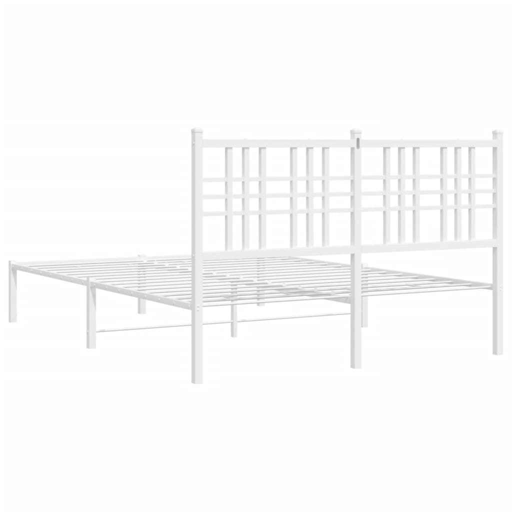 Estrutura de cama com cabeceira 140x200 cm metal branco