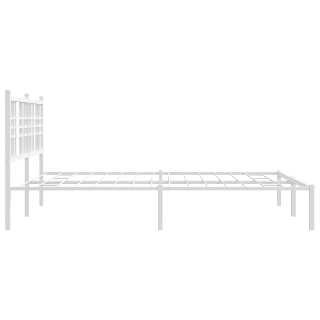 Estrutura de cama com cabeceira 160x200 cm metal branco