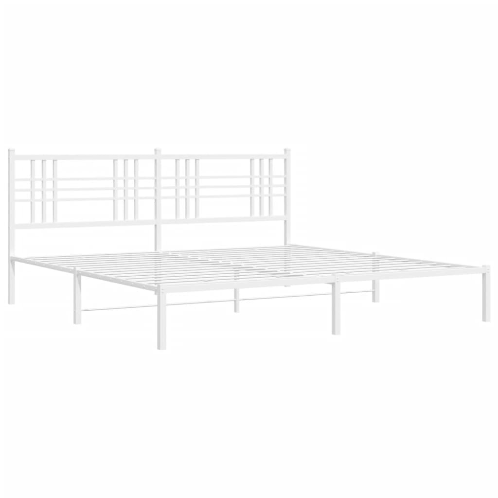 Estrutura de cama com cabeceira 180x200 cm metal branco