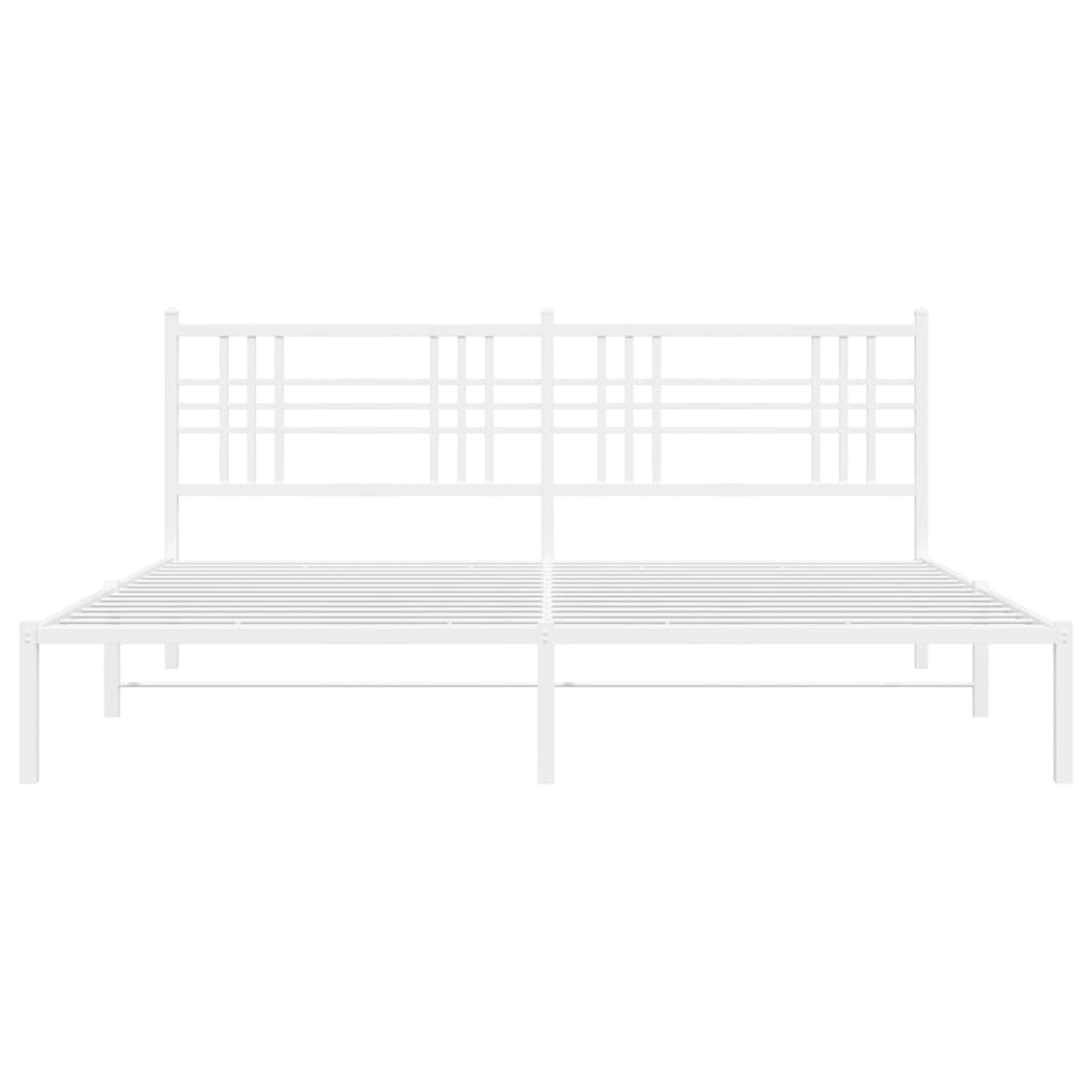 Estrutura de cama com cabeceira 180x200 cm metal branco