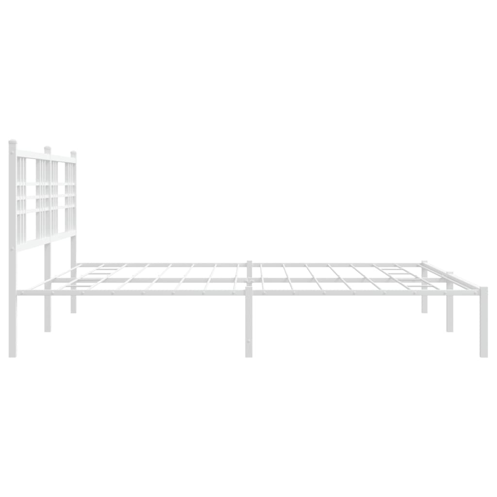 Estrutura de cama com cabeceira 180x200 cm metal branco