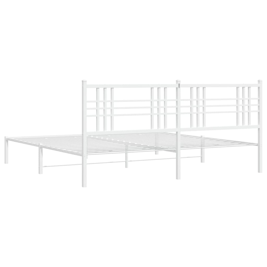 Estrutura de cama com cabeceira 180x200 cm metal branco