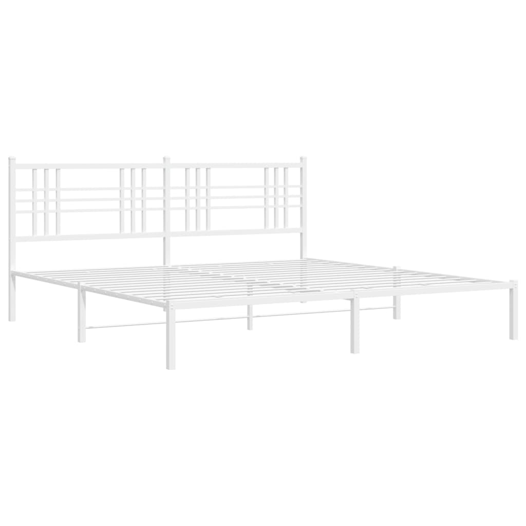 Estrutura de cama com cabeceira 183x213 cm metal branco