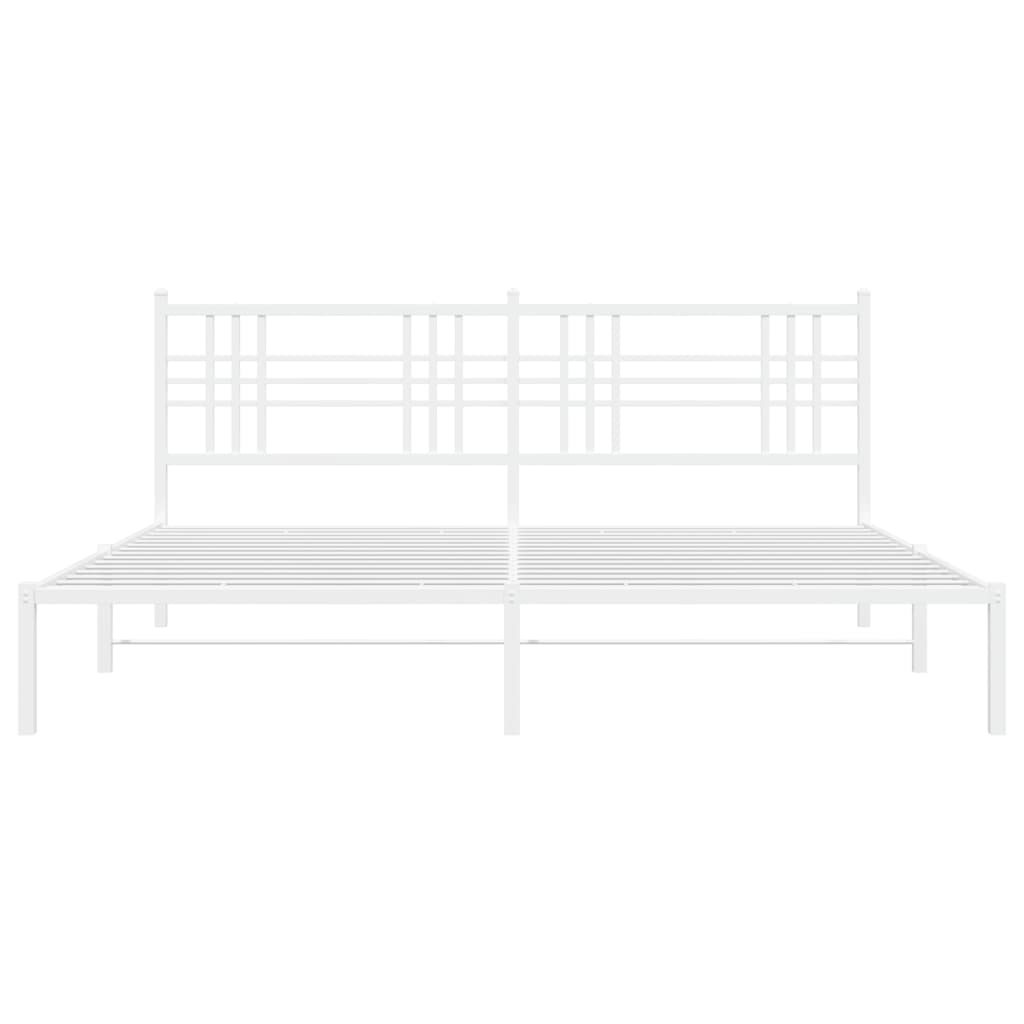 Estrutura de cama com cabeceira 183x213 cm metal branco