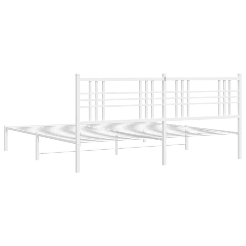 Estrutura de cama com cabeceira 183x213 cm metal branco