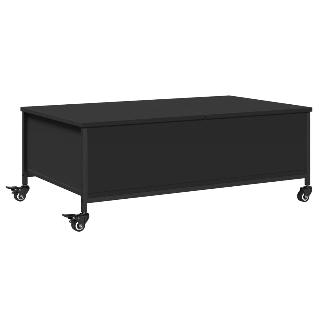 Mesa de centro c/ rodas 91x55x34 cm derivados de madeira preto