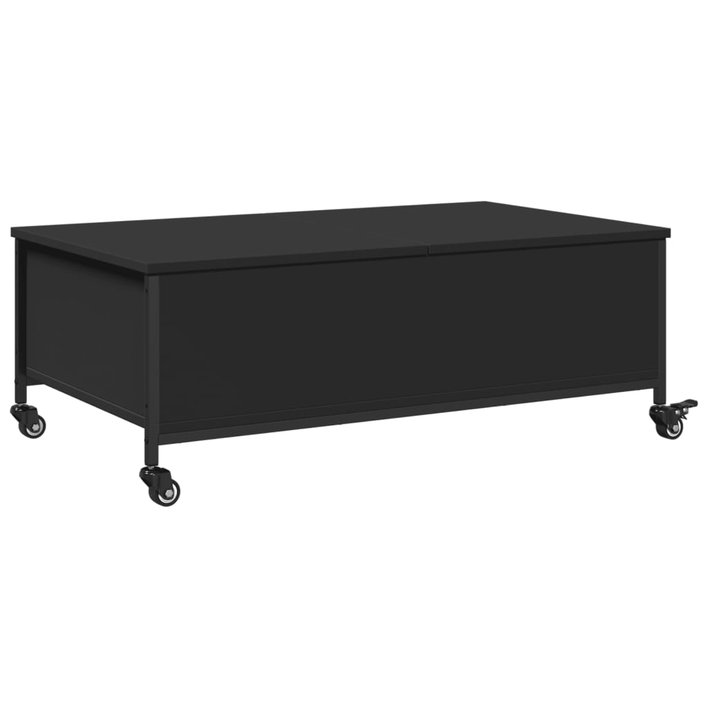 Mesa de centro c/ rodas 91x55x34 cm derivados de madeira preto