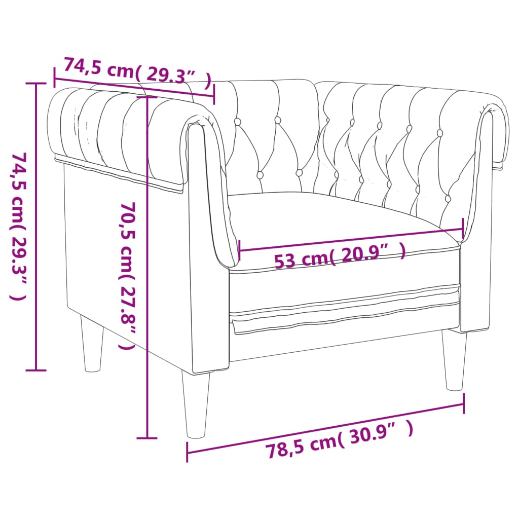 Sofá chesterfield tecido cinzento-claro