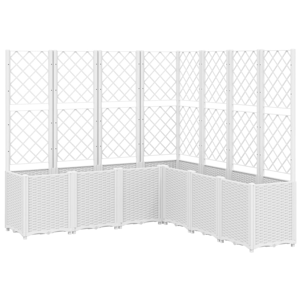 Vaso/floreira jardim c/ treliça 160x160x140 cm PP branco