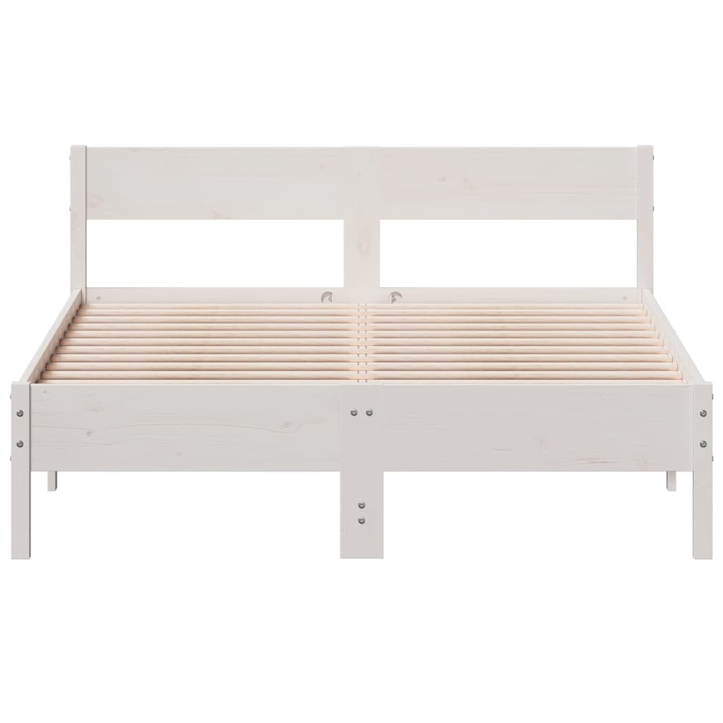 Estrutura cama c/ cabeceira 120x190 cm pinho maciço branco