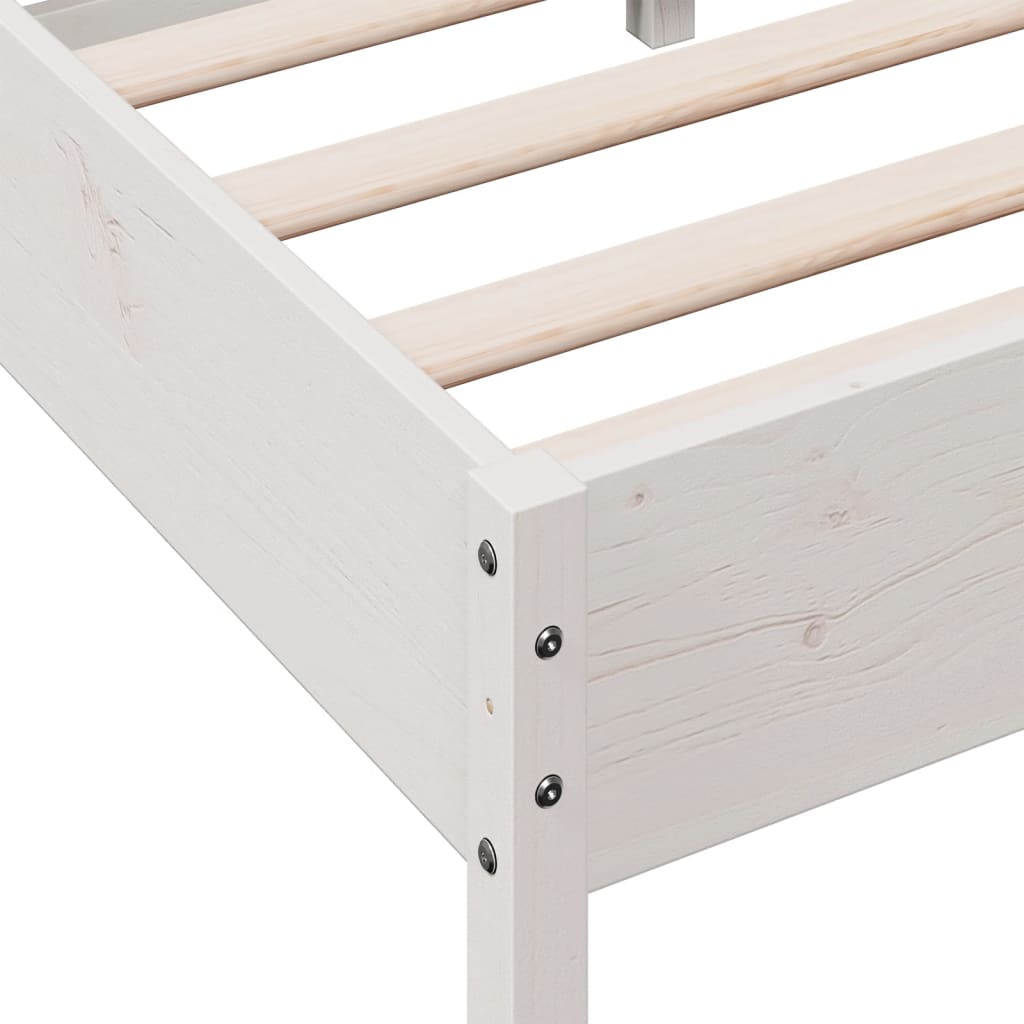 Estrutura de cama com cabeceira 90x190 cm pinho maciço branco