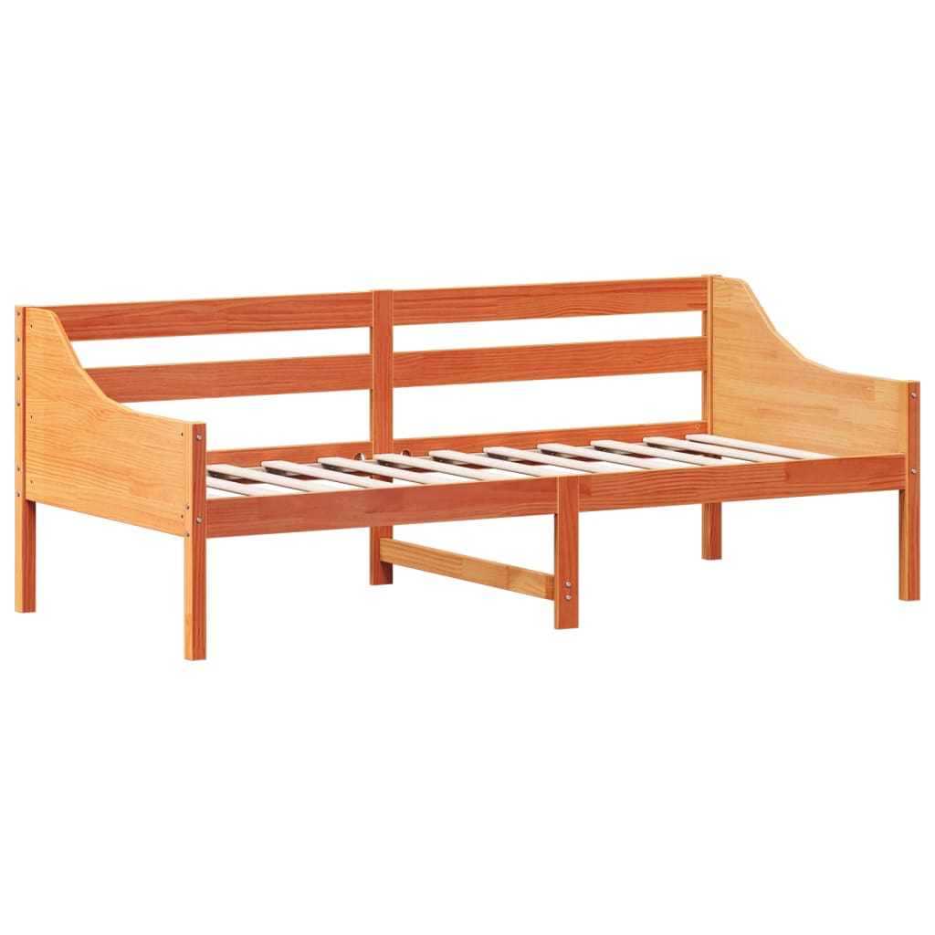 Sofá-cama 80x200 cm madeira de pinho maciça castanho cera