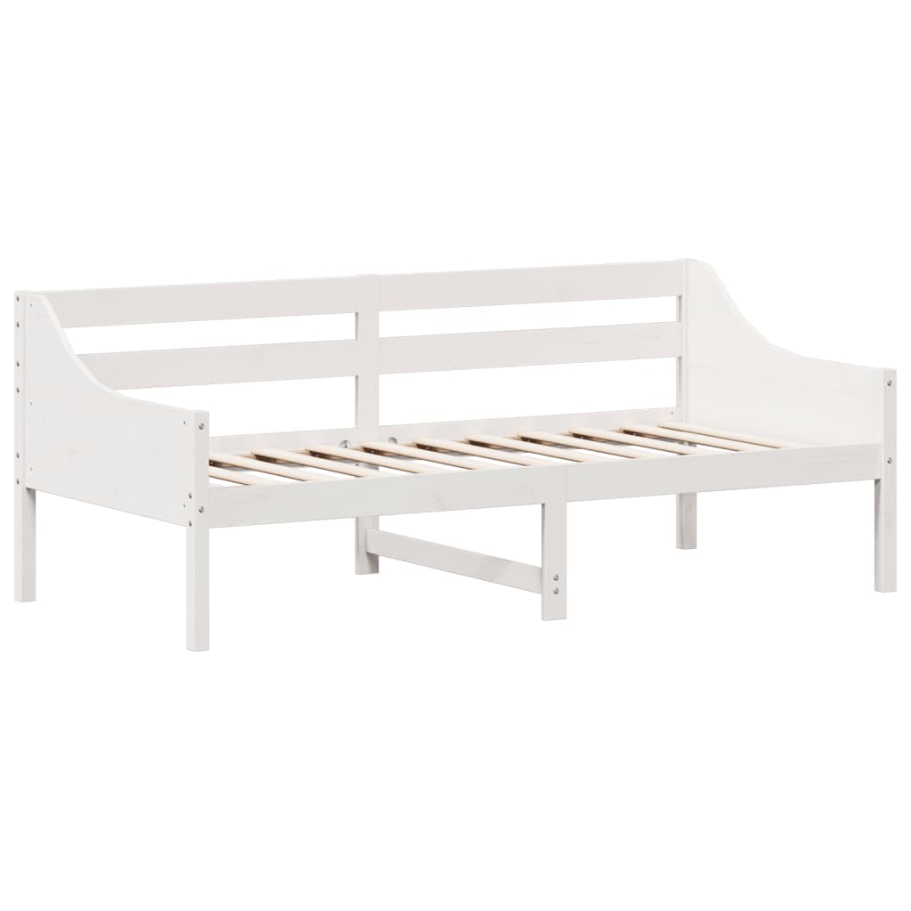 Sofá-cama 90x190 cm madeira de pinho maciça branco