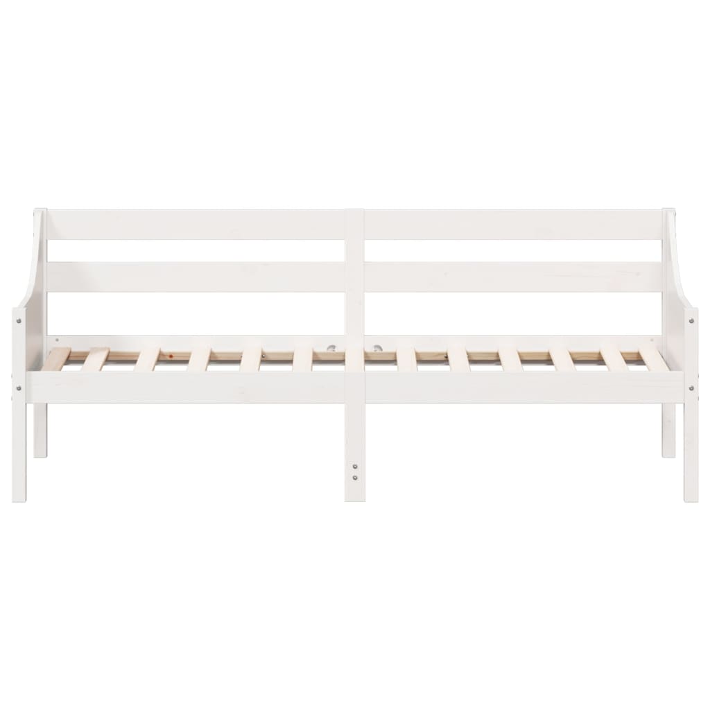 Sofá-cama 90x190 cm madeira de pinho maciça branco