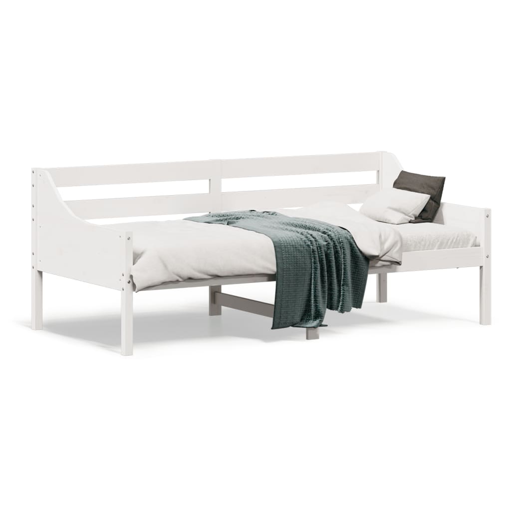 Sofá-cama 90x190 cm madeira de pinho maciça branco