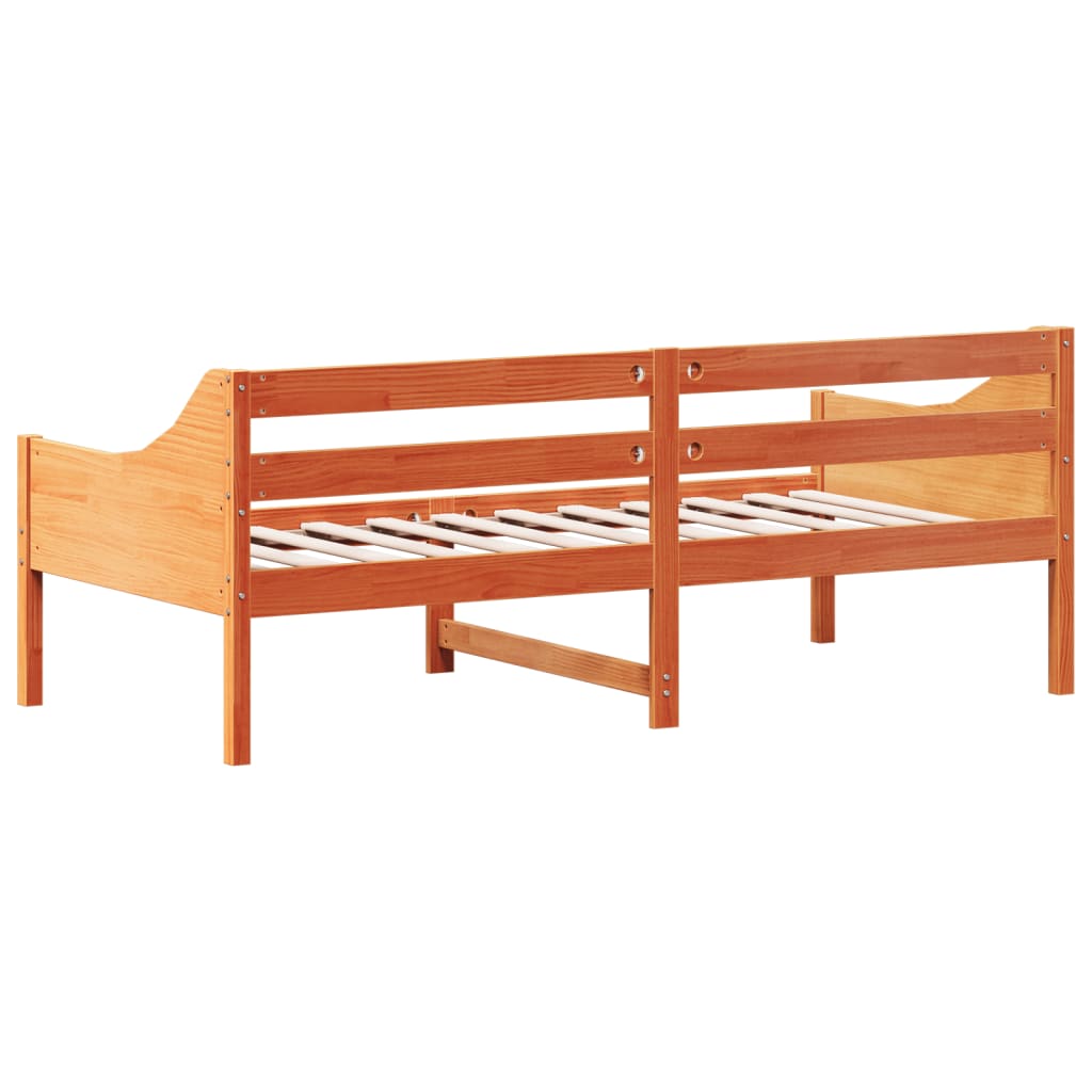 Sofá-cama 90x190 cm madeira de pinho maciça castanho cera