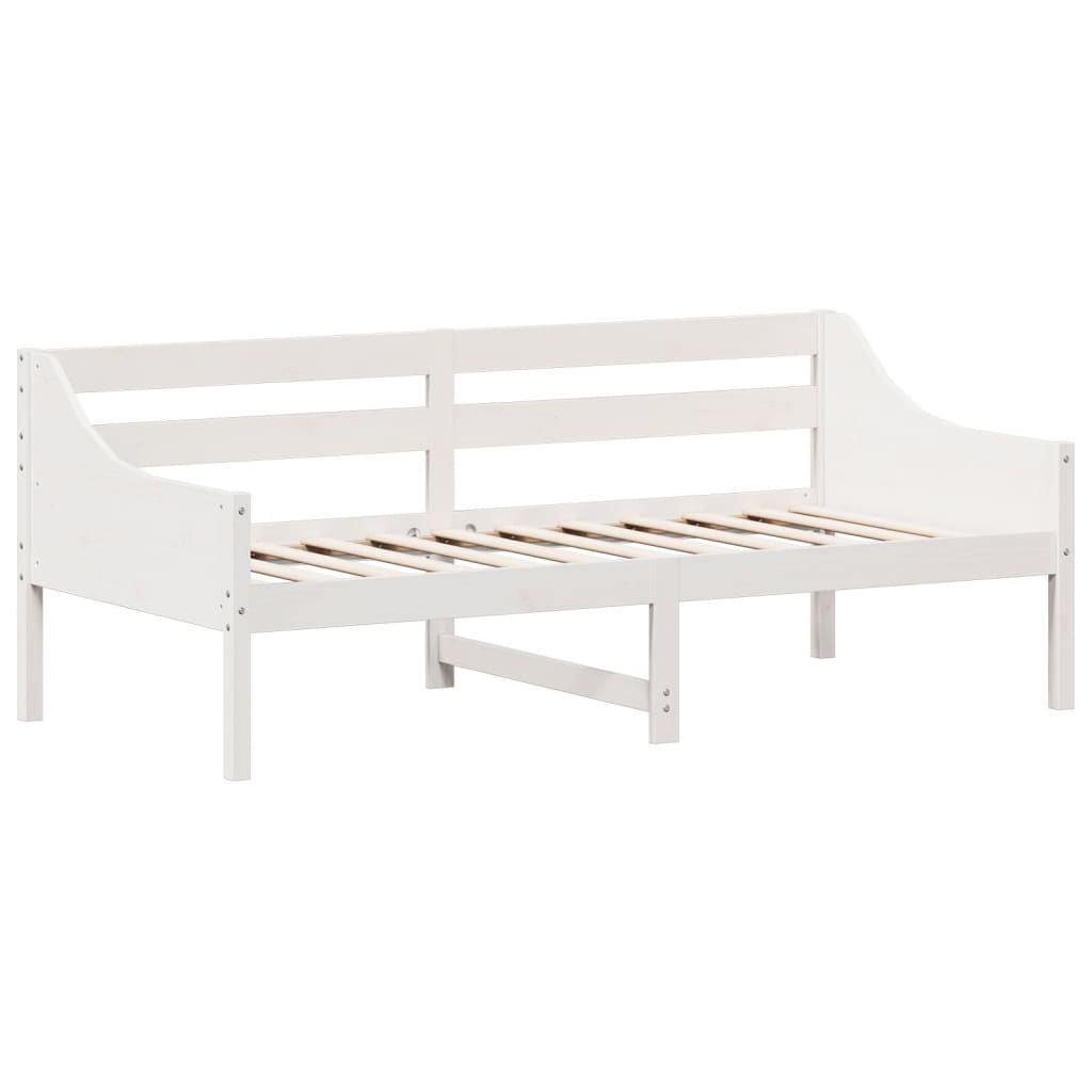 Sofá-cama 75x190 cm madeira de pinho maciça branco