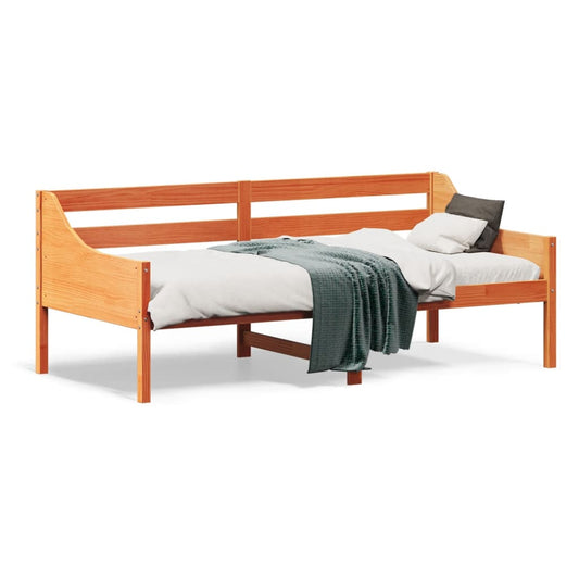 Sofá-cama 75x190 cm madeira de pinho maciça castanho cera