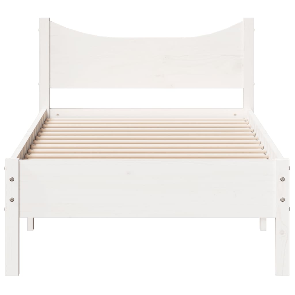 Estrutura de cama 90x190 cm madeira de pinho maciça branco