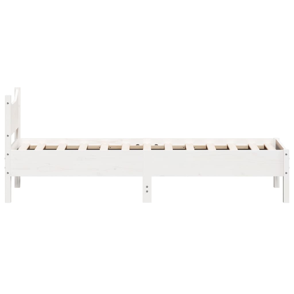 Estrutura de cama 90x190 cm madeira de pinho maciça branco