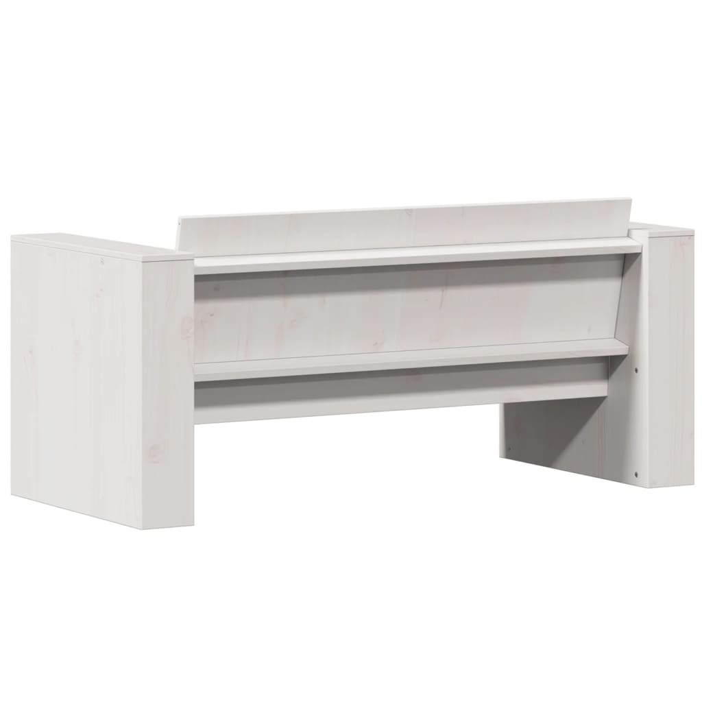 Sofá de 2 lugares para jardim 134x60x62 cm pinho maciço branco