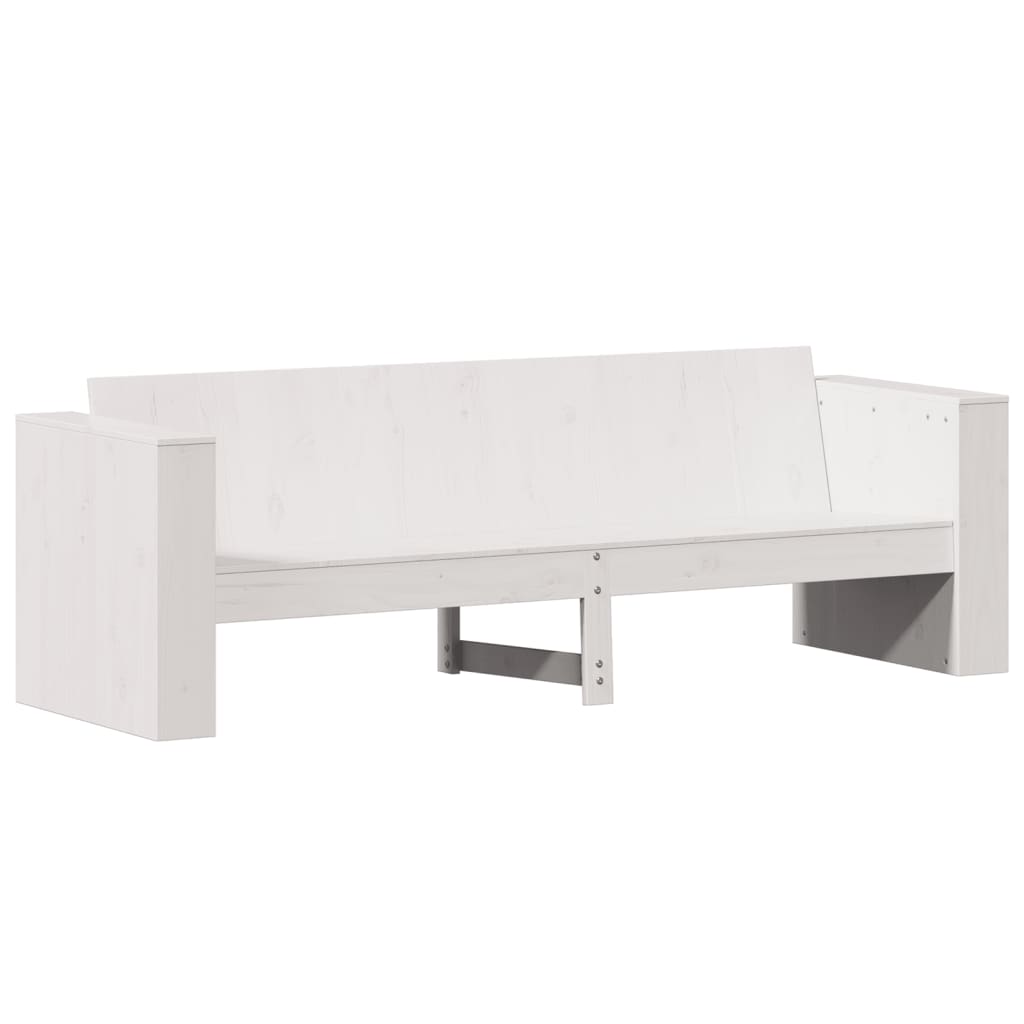 Sofá de 3 lugares para jardim 189x60x62 cm pinho maciço branco