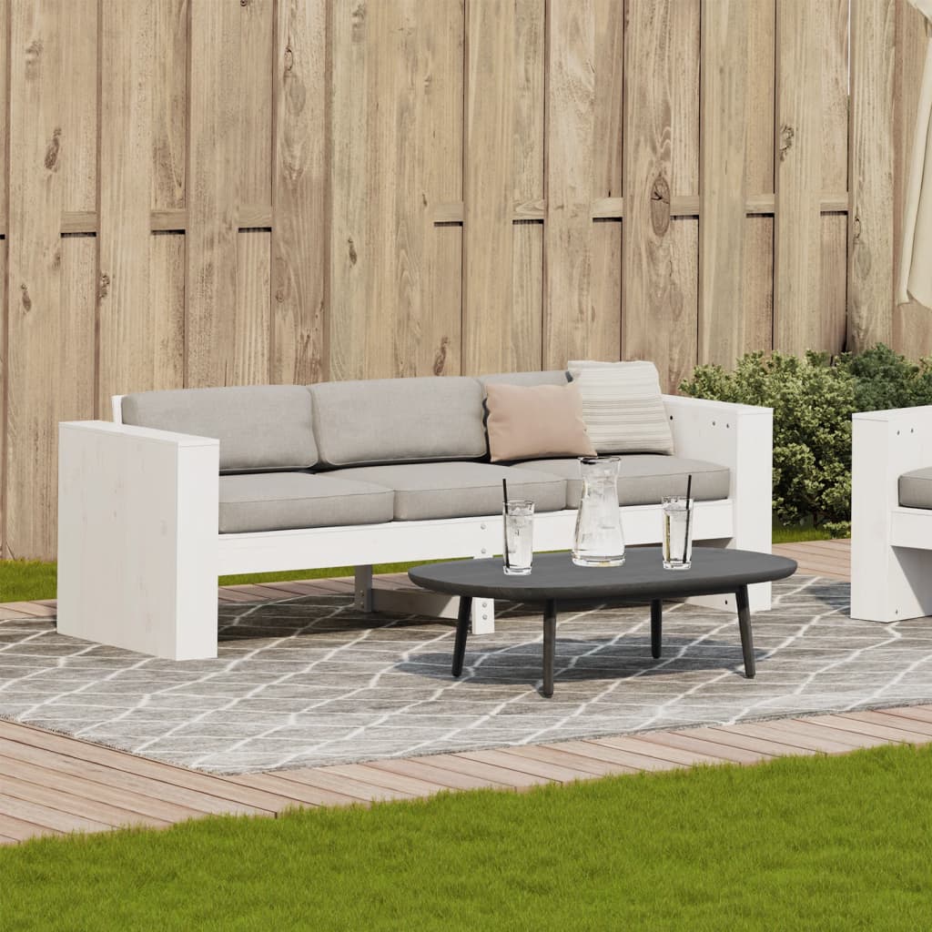 Sofá de 3 lugares para jardim 189x60x62 cm pinho maciço branco