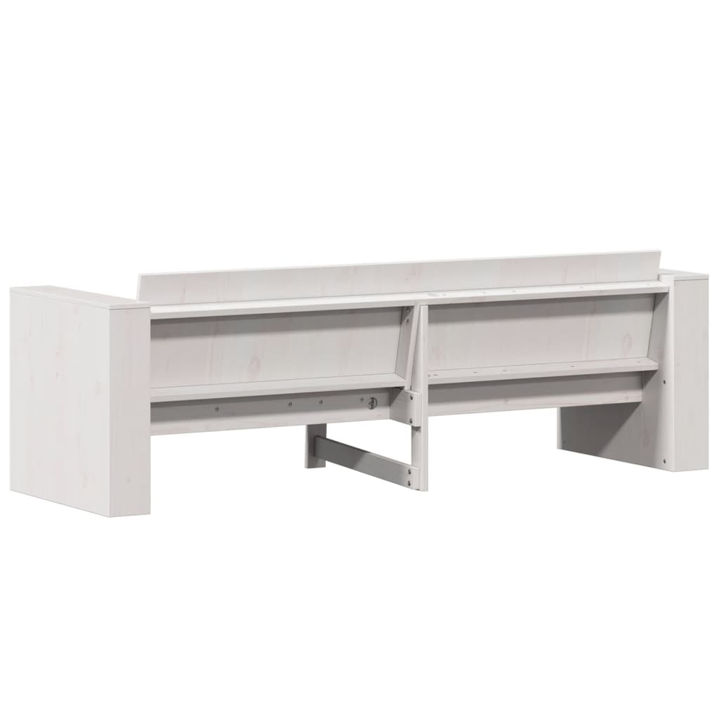 Sofá de 3 lugares para jardim 189x60x62 cm pinho maciço branco