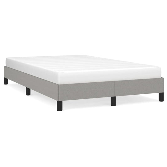 Estrutura de cama 120x190 cm tecido cinzento-claro