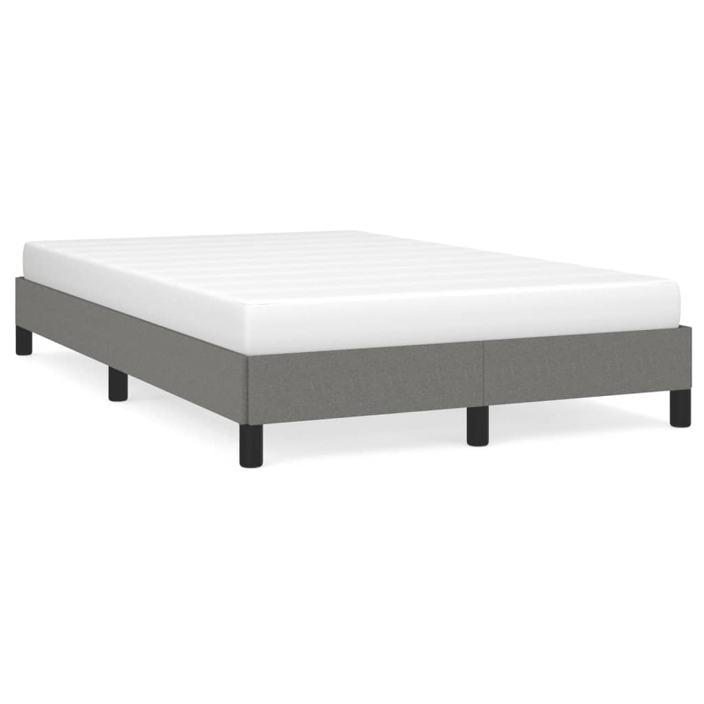 Estrutura de cama 120x190 cm tecido cinzento-escuro