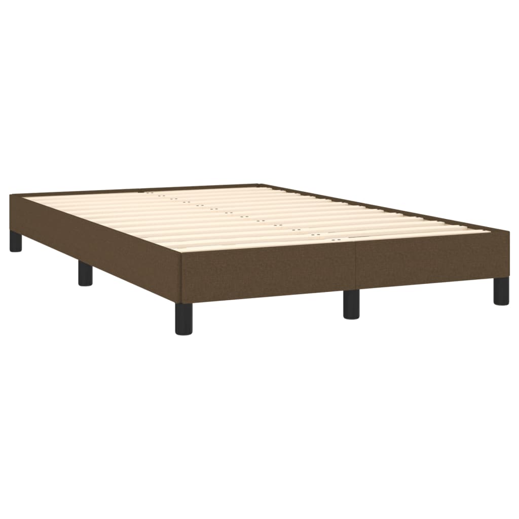 Estrutura de cama 120x190 cm tecido castanho-escuro