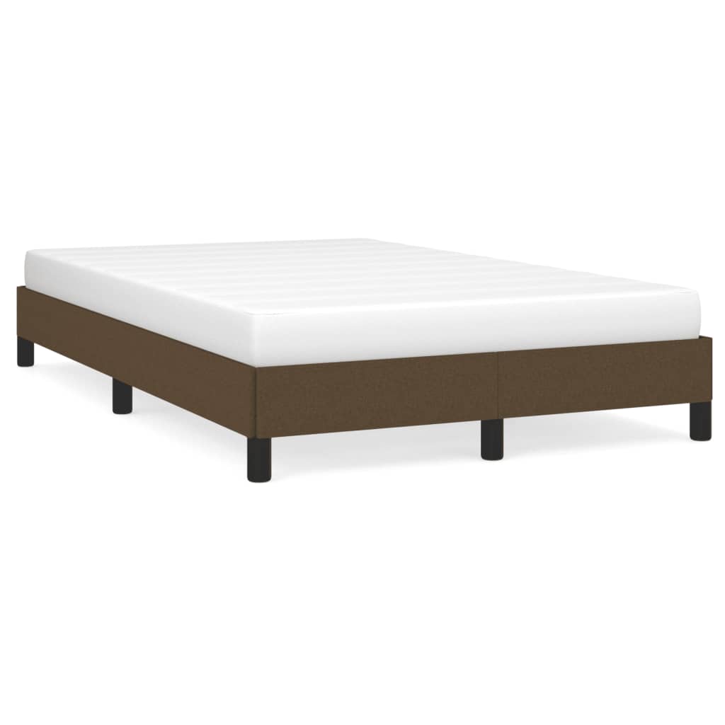 Estrutura de cama 120x190 cm tecido castanho-escuro