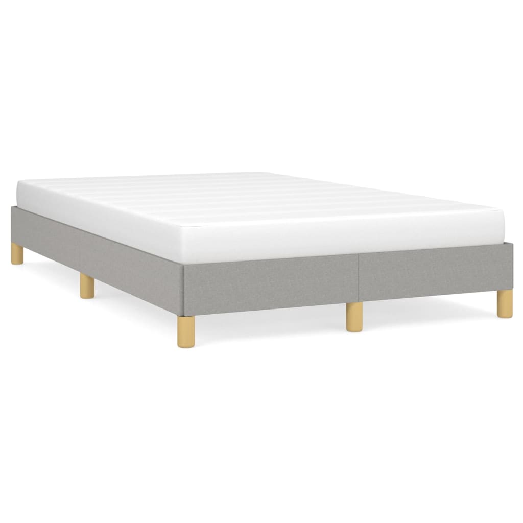 Estrutura de cama 120x190 cm tecido cinzento-claro