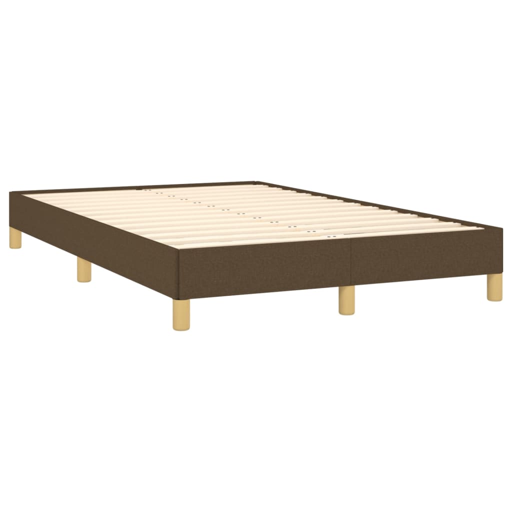 Estrutura de cama 120x190 cm tecido castanho-escuro