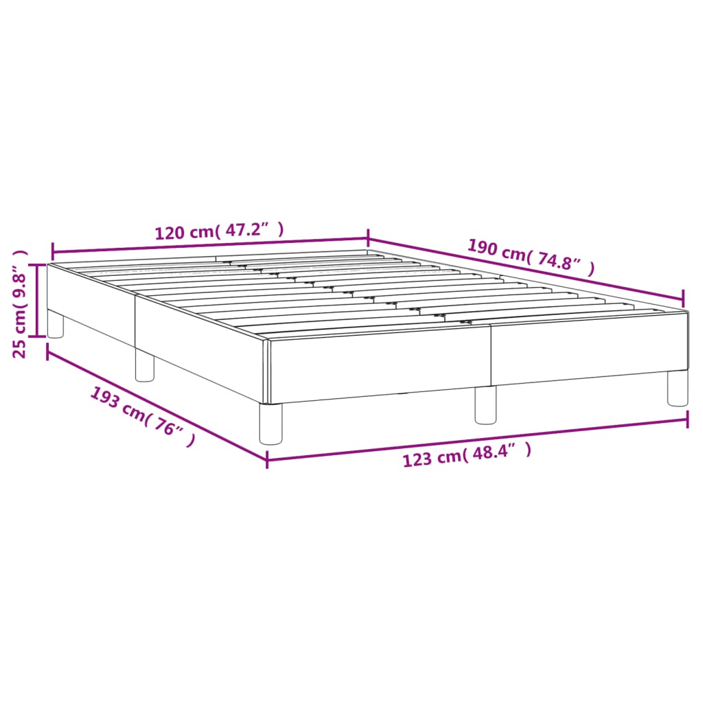 Estrutura de cama 120x190 cm couro artificial preto