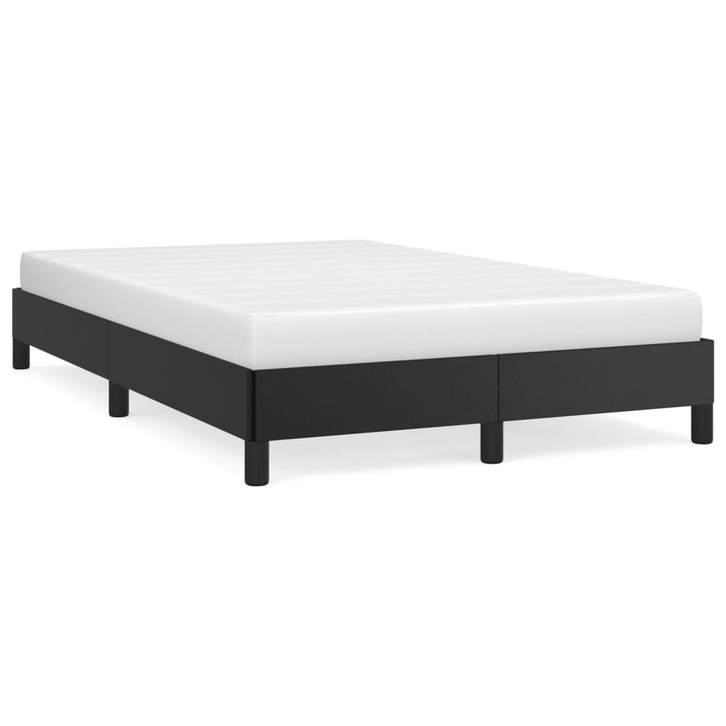 Estrutura de cama 120x190 cm couro artificial preto