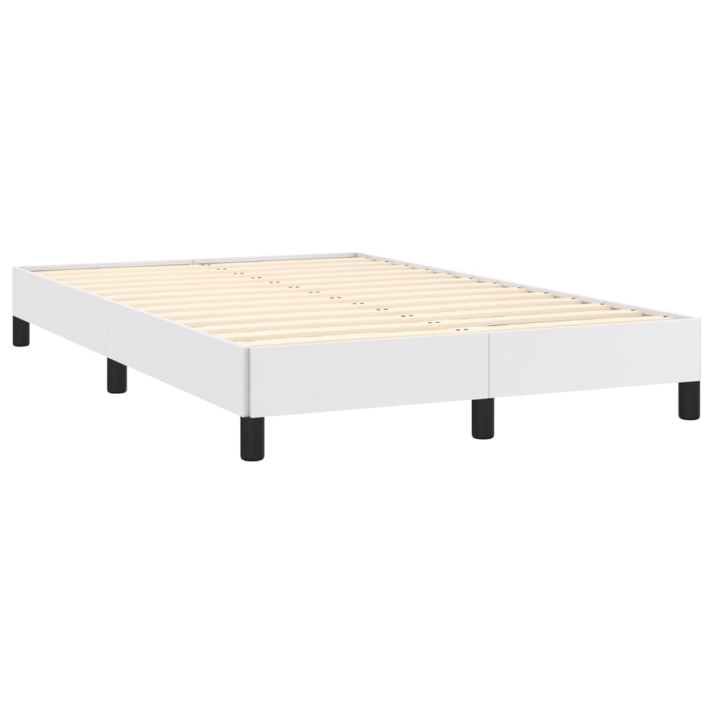 Estrutura de cama 120x190 cm couro artificial branco