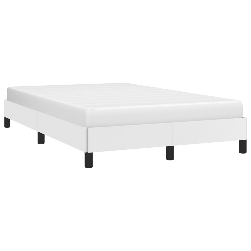 Estrutura de cama 120x190 cm couro artificial branco