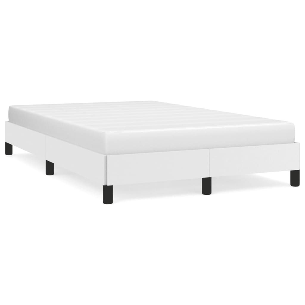 Estrutura de cama 120x190 cm couro artificial branco