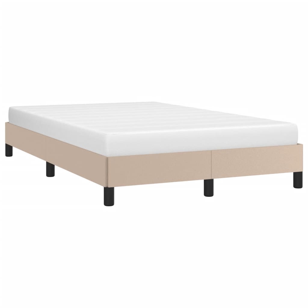 Estrutura de cama 120x190 cm couro artificial cor cappuccino