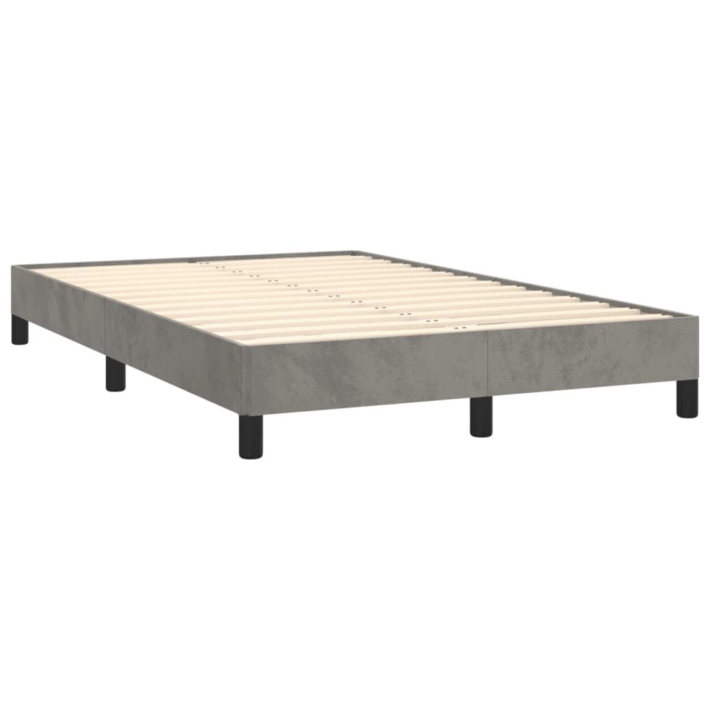 Estrutura de cama 120x190 cm veludo cinzento-claro