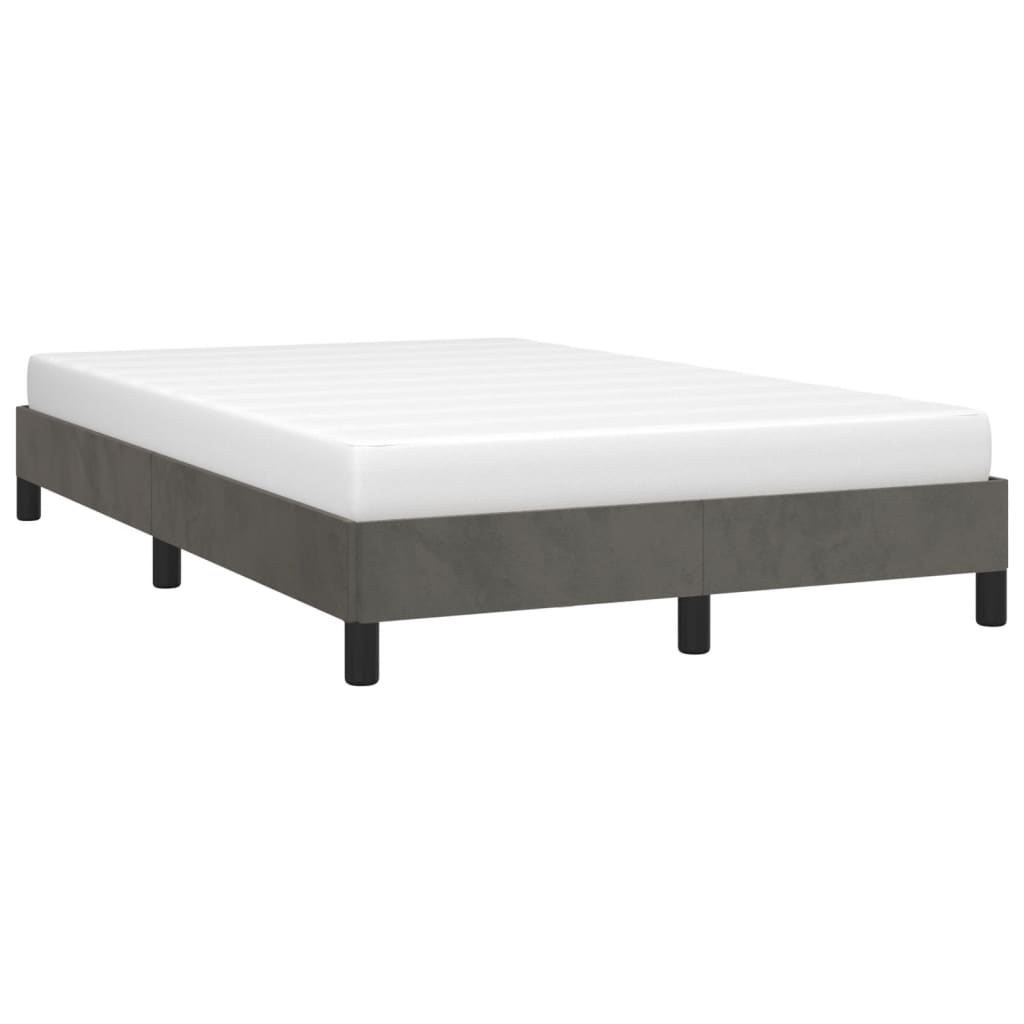 Estrutura de cama 120x190 cm veludo cinzento-escuro