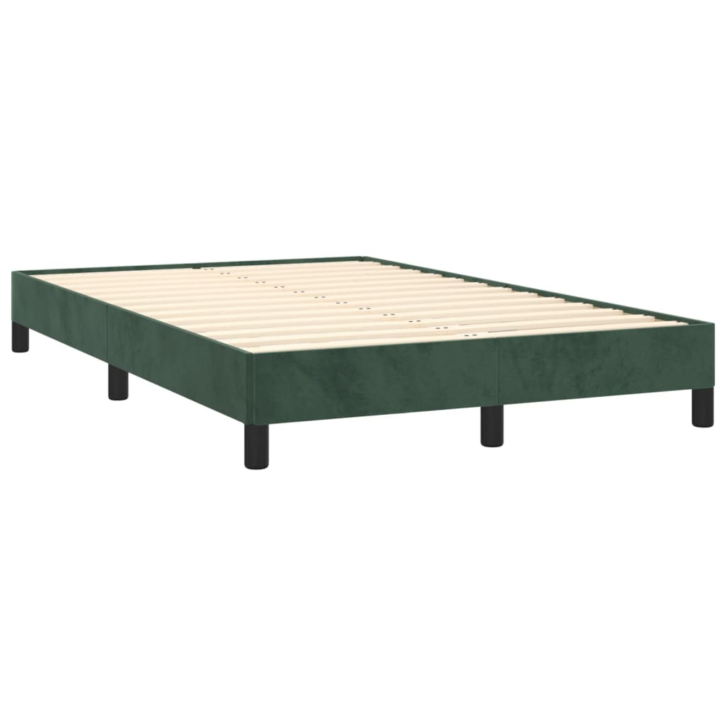 Estrutura de cama 120x190 cm veludo verde-escuro