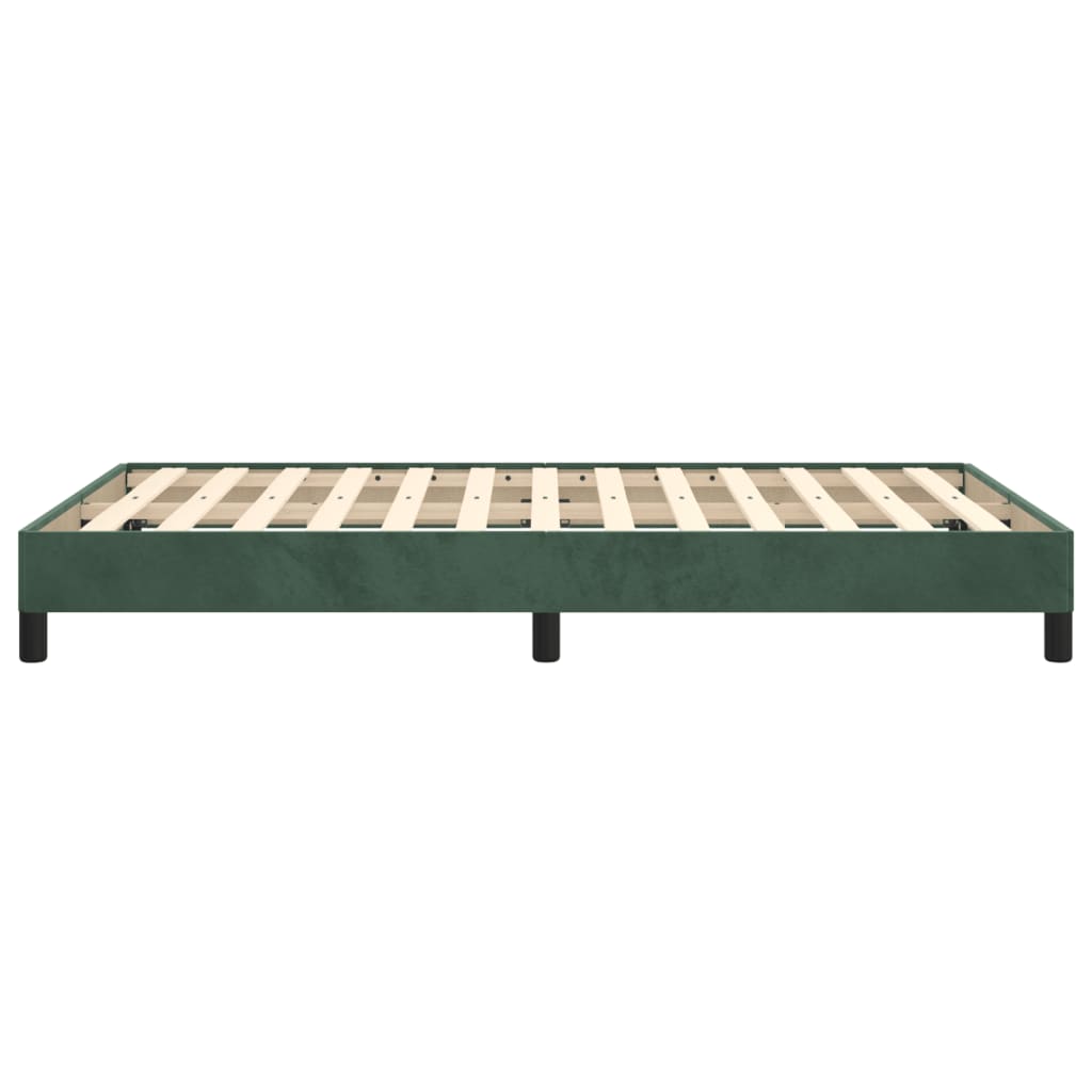 Estrutura de cama 120x190 cm veludo verde-escuro