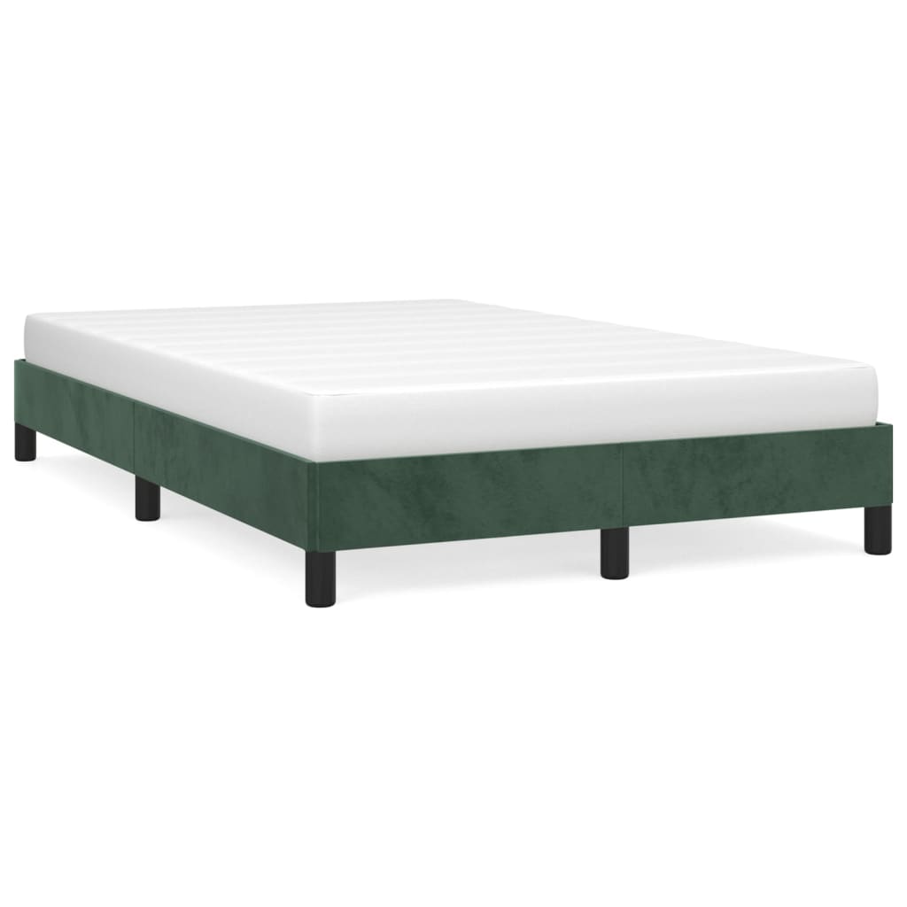 Estrutura de cama 120x190 cm veludo verde-escuro