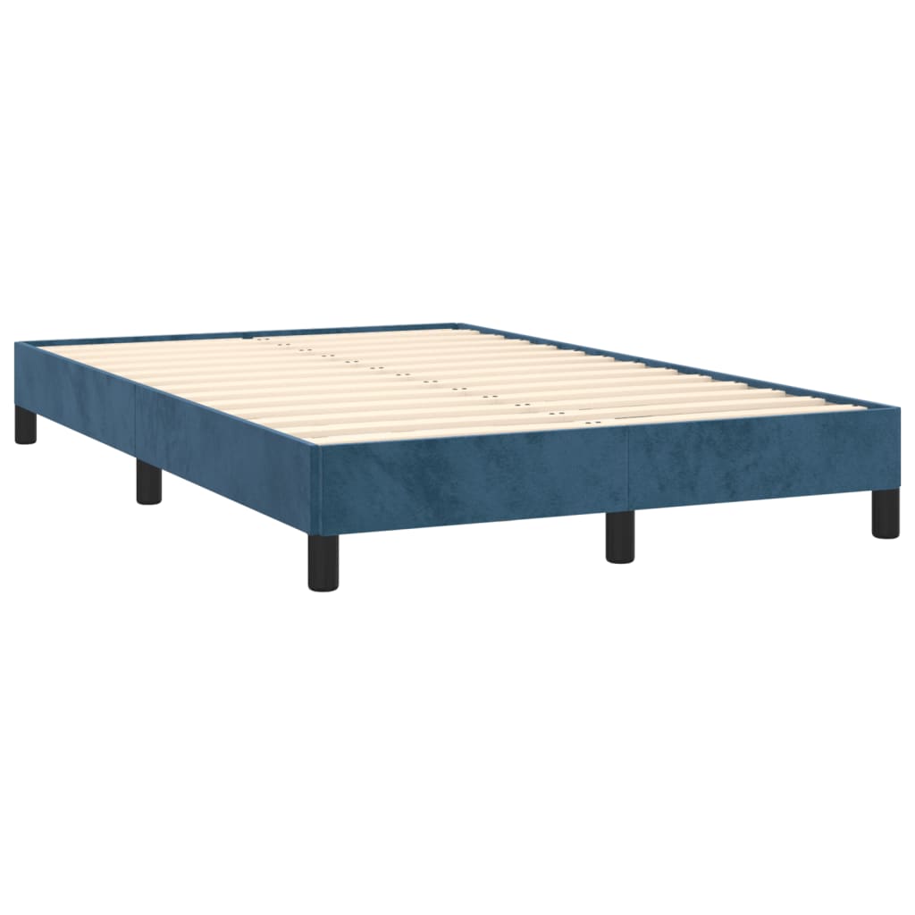 Estrutura de cama 120x190 cm veludo azul-escuro