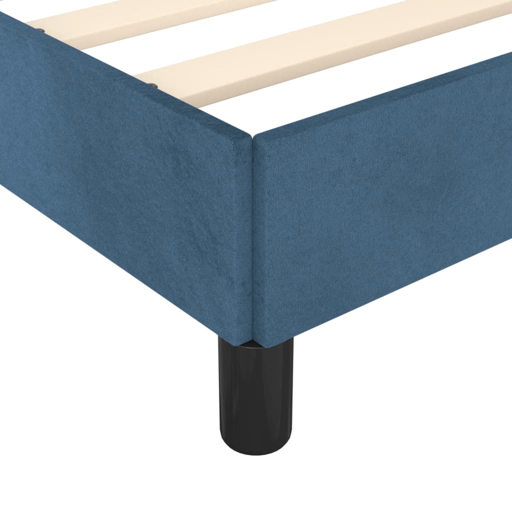 Estrutura de cama 120x190 cm veludo azul-escuro