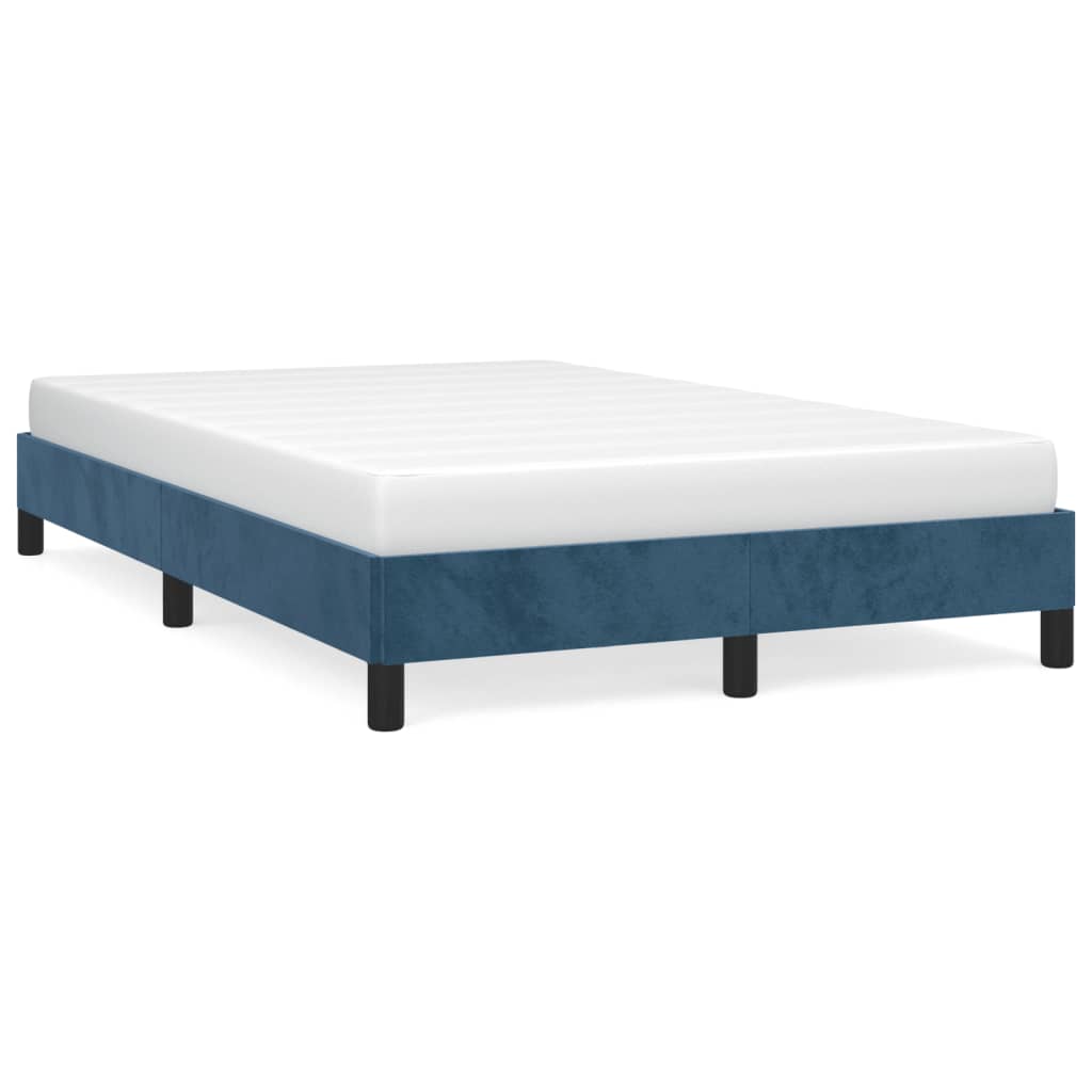 Estrutura de cama 120x190 cm veludo azul-escuro