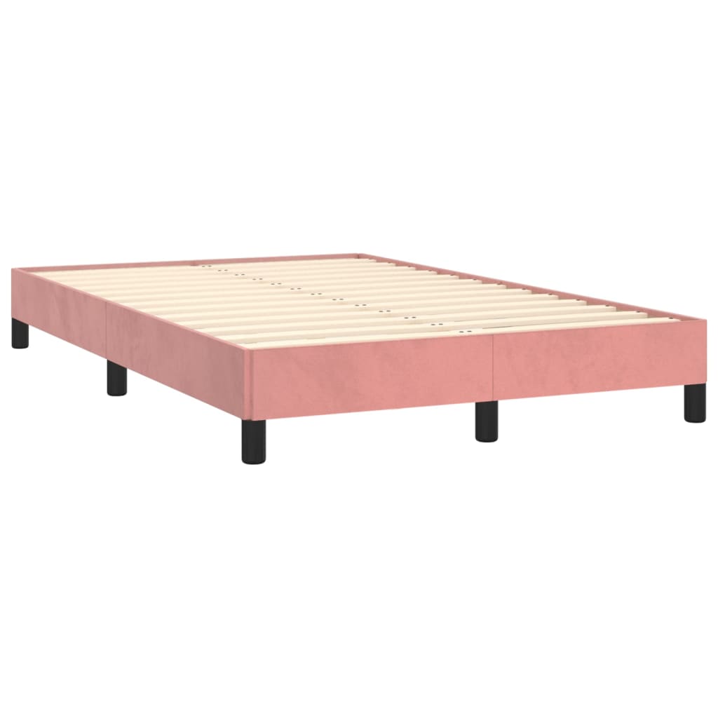 Estrutura de cama 120x190 cm veludo rosa