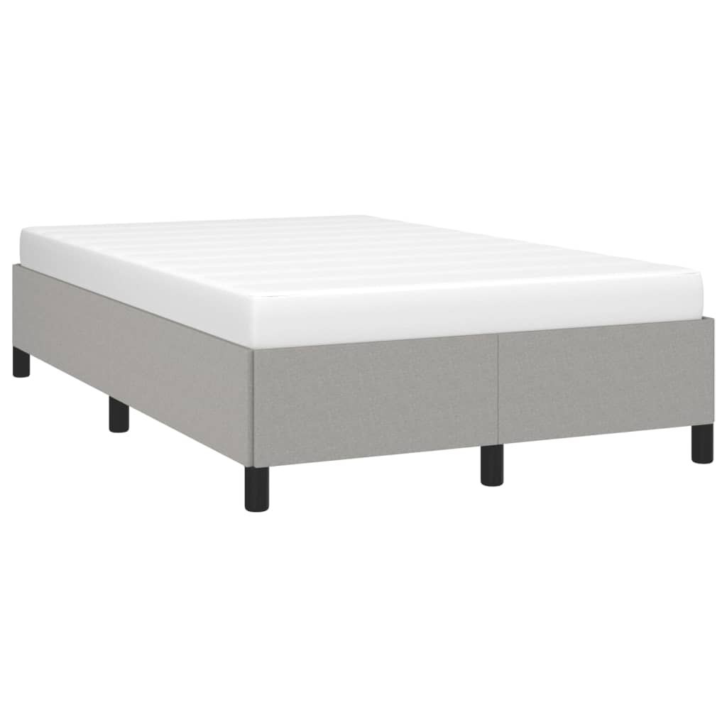 Estrutura de cama 120x190 cm tecido cinzento-claro